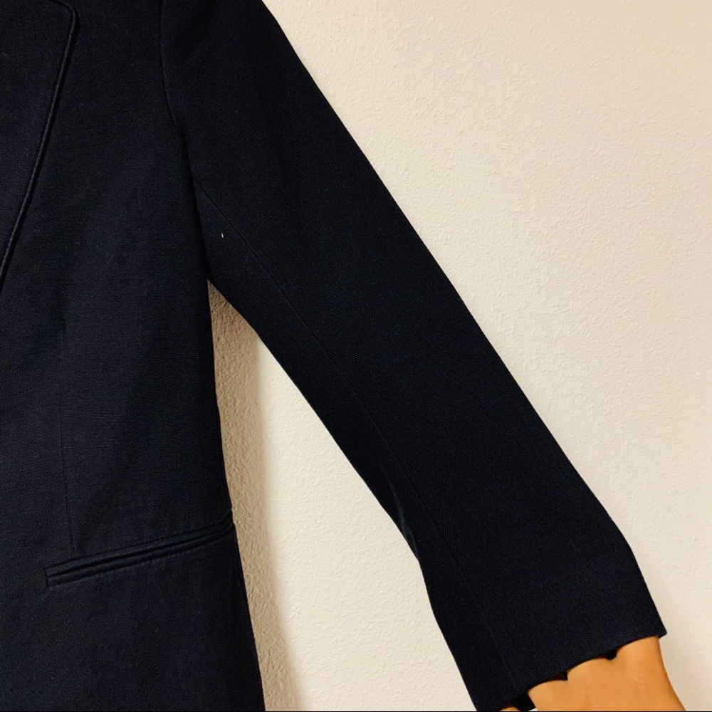Veronica Beard Removable Collar Navy Blue Blazer - Picture 10 of 16